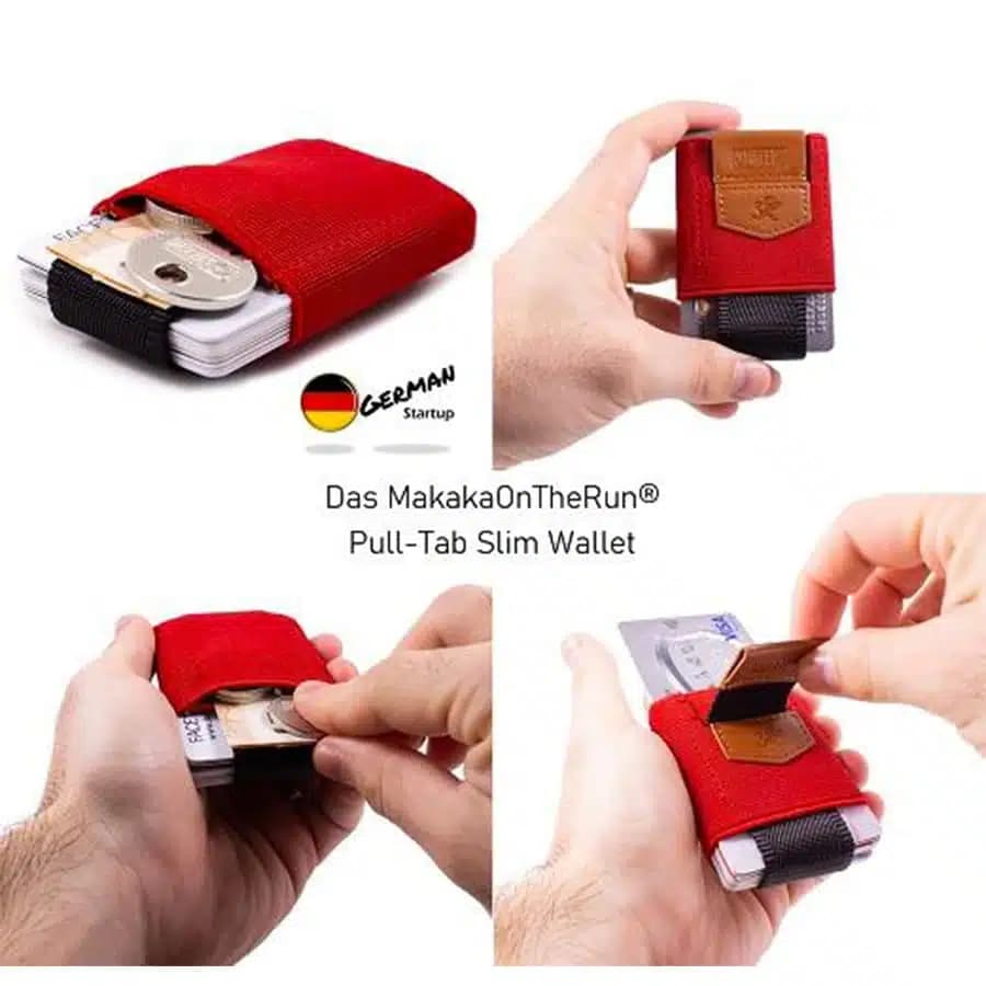 MakakaOnTheRun Vysouvací slim peněženka na karty hnědo-černá - náhled 2