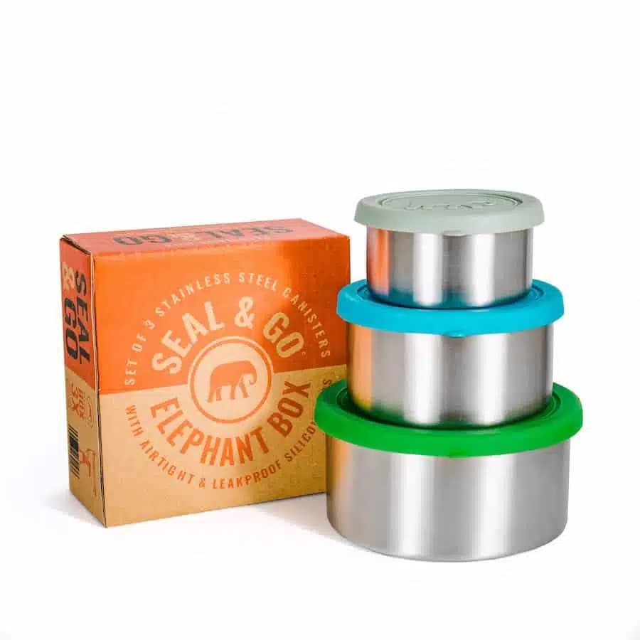 Těsnící nerezové plechovky Seal & Go Trio Elephant Box
