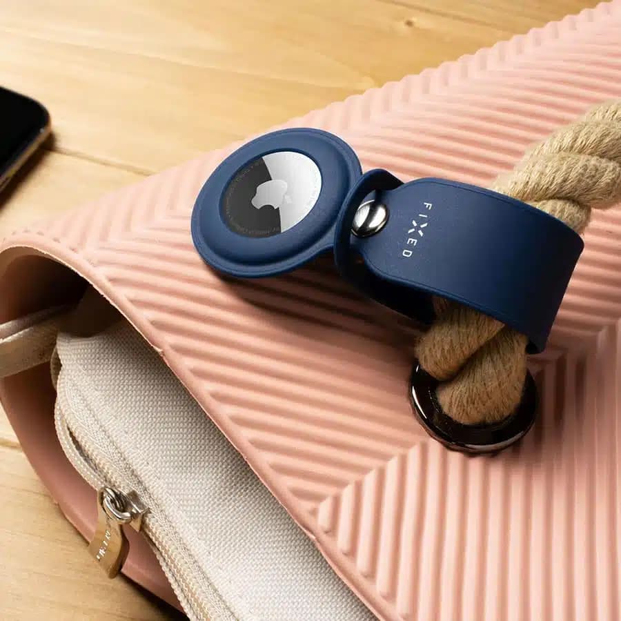 Fixed Silikonové pouzdro s popruhem FIXED Silky pro Apple AirTag růžové - náhled 2