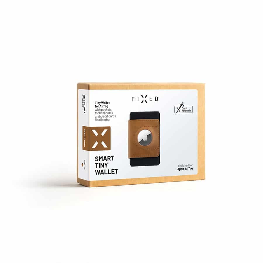 Fixed Smile Tiny kožená pěněženka airtag hnědá - náhled 5