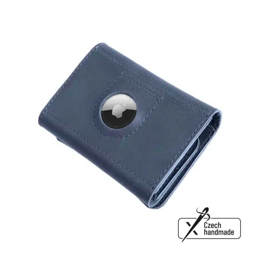 Kožená peněženka FIXED Smile Tripple Airtag, modrá