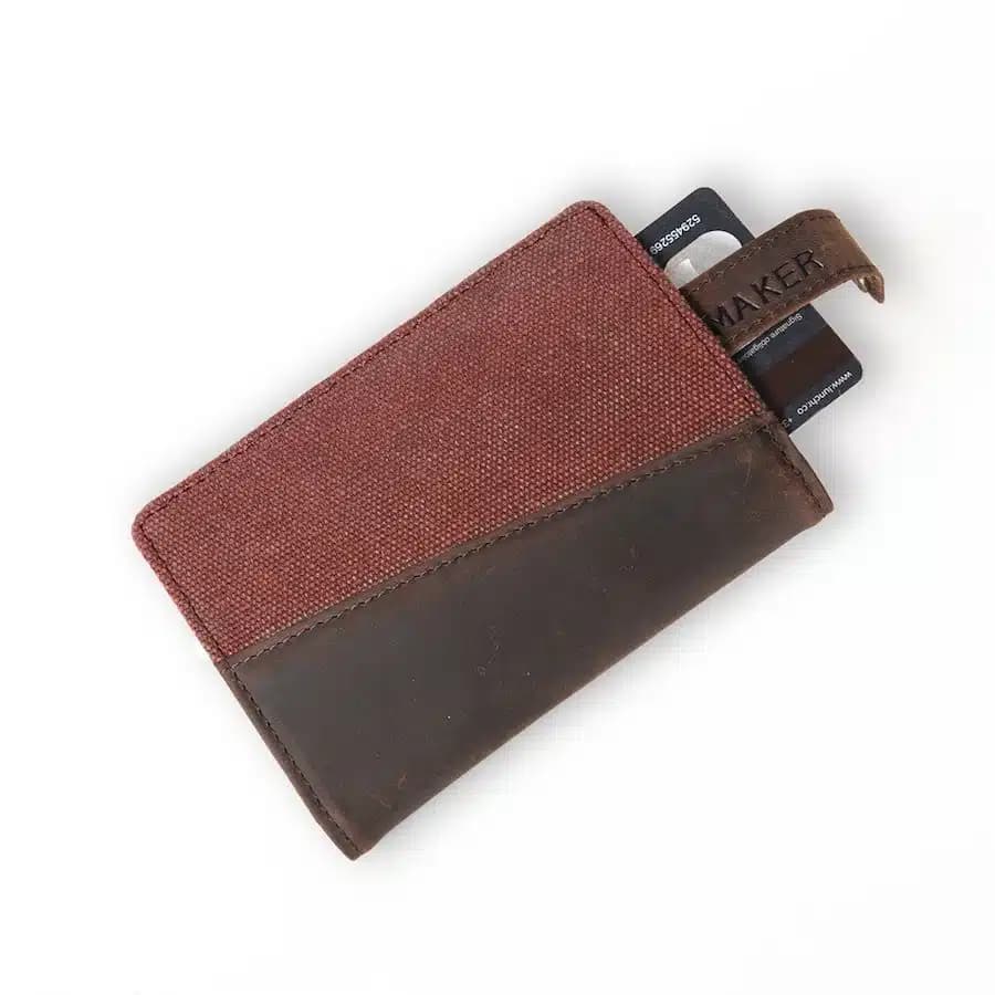 Alaskan Maker Látková peněženka s kůží Handy Max Burgundy - náhled 3