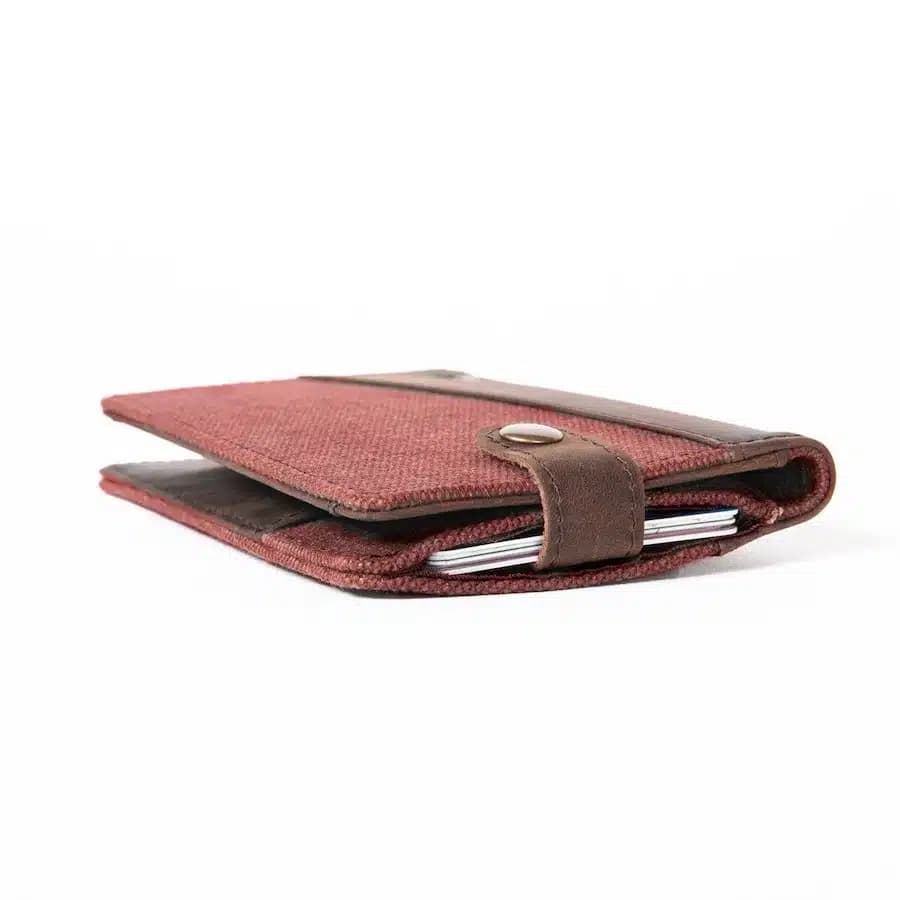 Alaskan Maker Látková peněženka s kůží Handy Max Burgundy - náhled 4