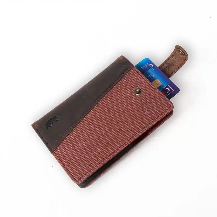 Alaskan Maker Látková peněženka s kůží Handy Max Burgundy - náhled 5