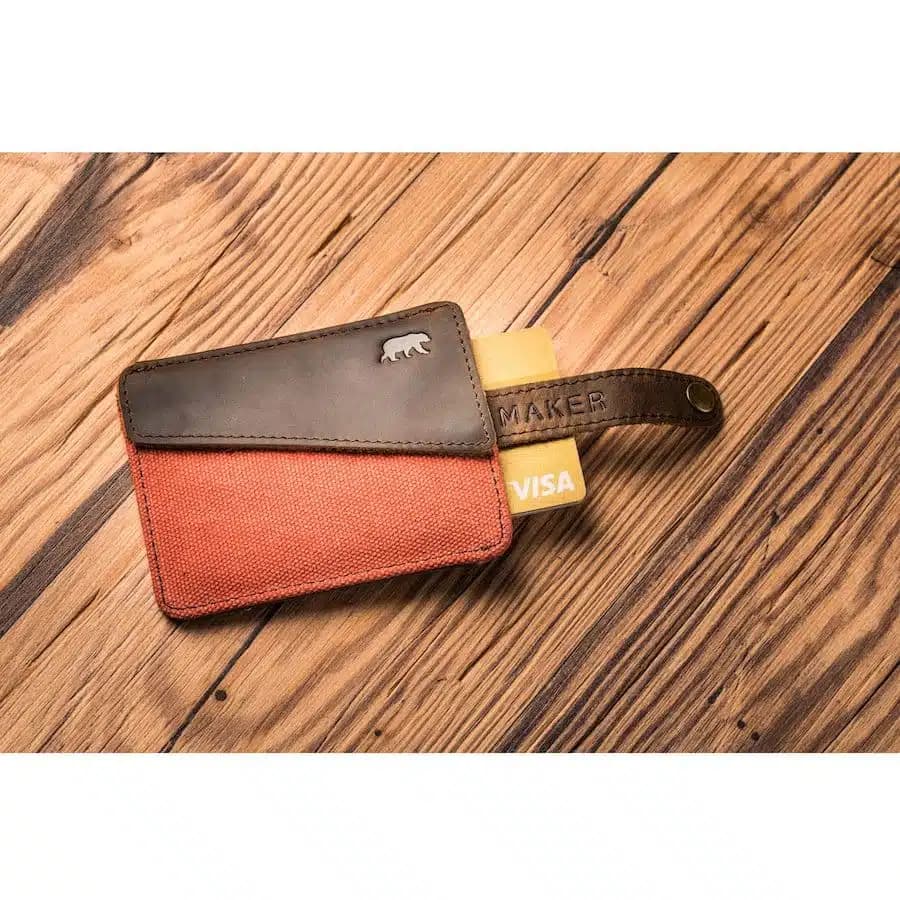 Alaskan Maker Látková mini vintage peněženka s kůží Handy Brown - náhled 4