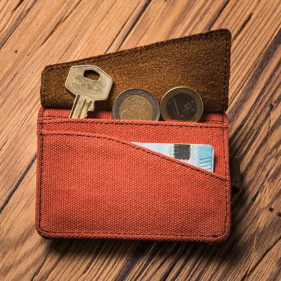 Alaskan Maker Látková mini vintage peněženka s kůží Handy Brown - náhled 2