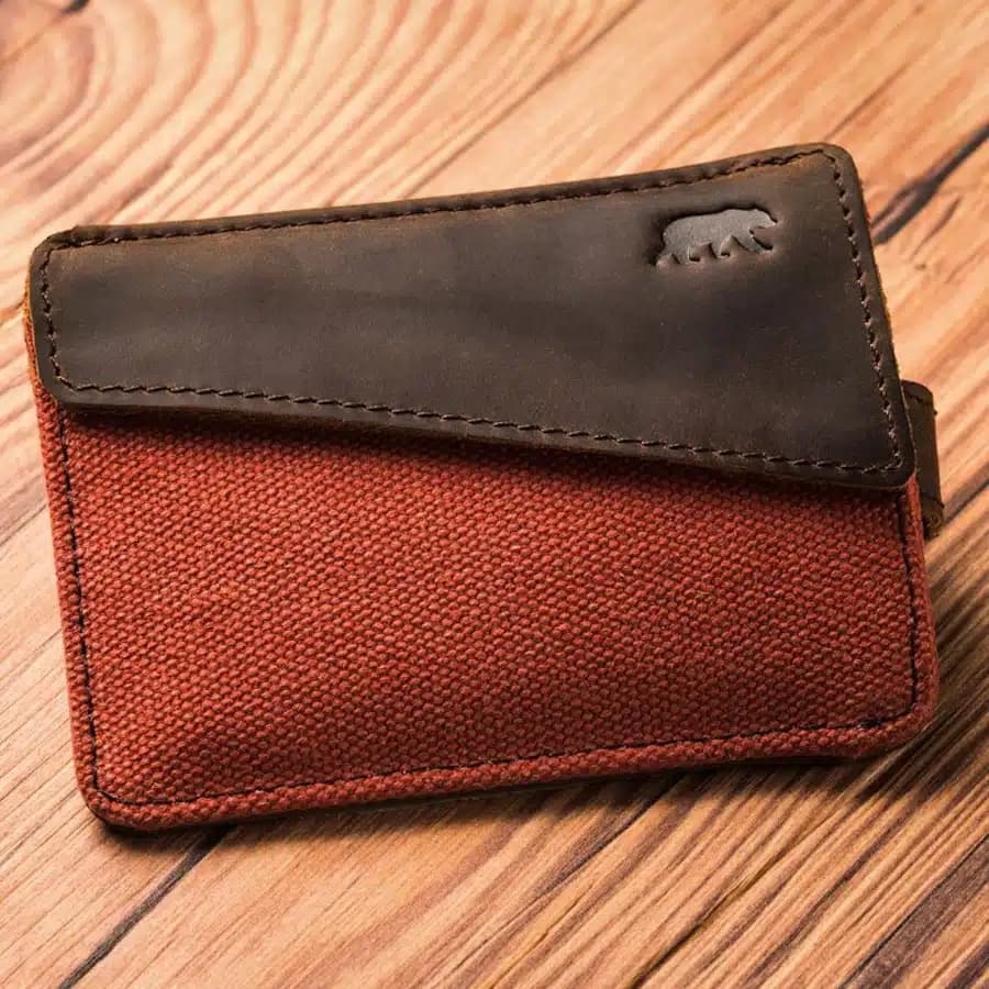 Alaskan Maker Látková mini vintage peněženka s kůží Handy Brown - náhled 3