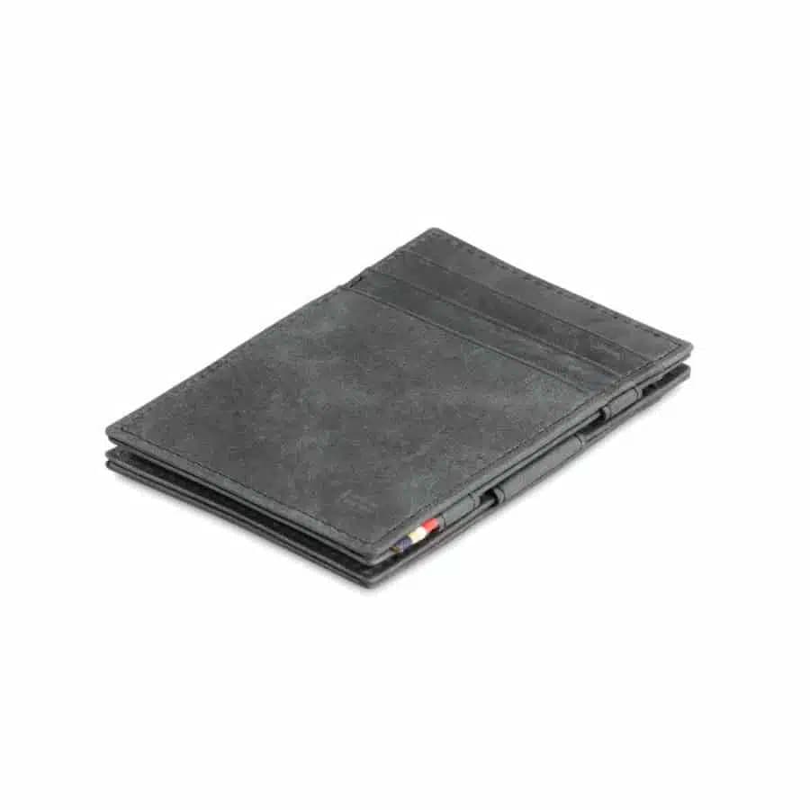 Kožená peněženka na karty Essenziale Brushed Garzini Black - náhled 3