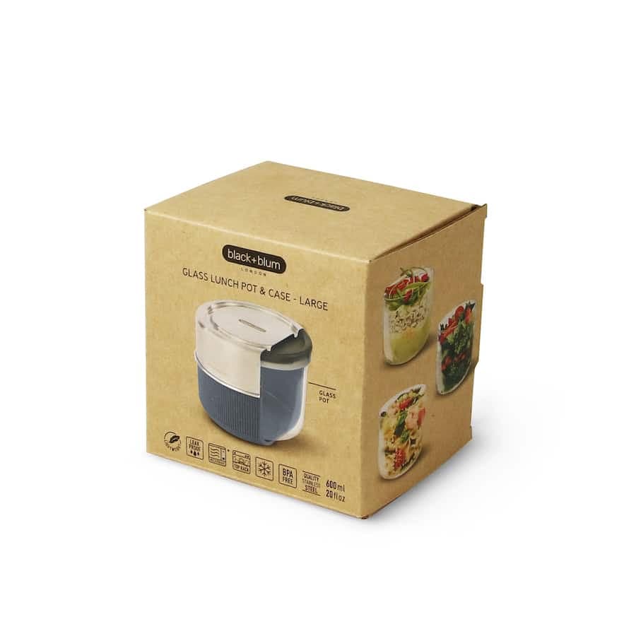 Black+Blum Skleněný box na jídlo 600ml černý - náhled 4