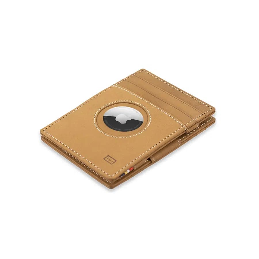 Kožená peněženka na karty Essenziale Airtag Garzini Camel Brown - náhled 3