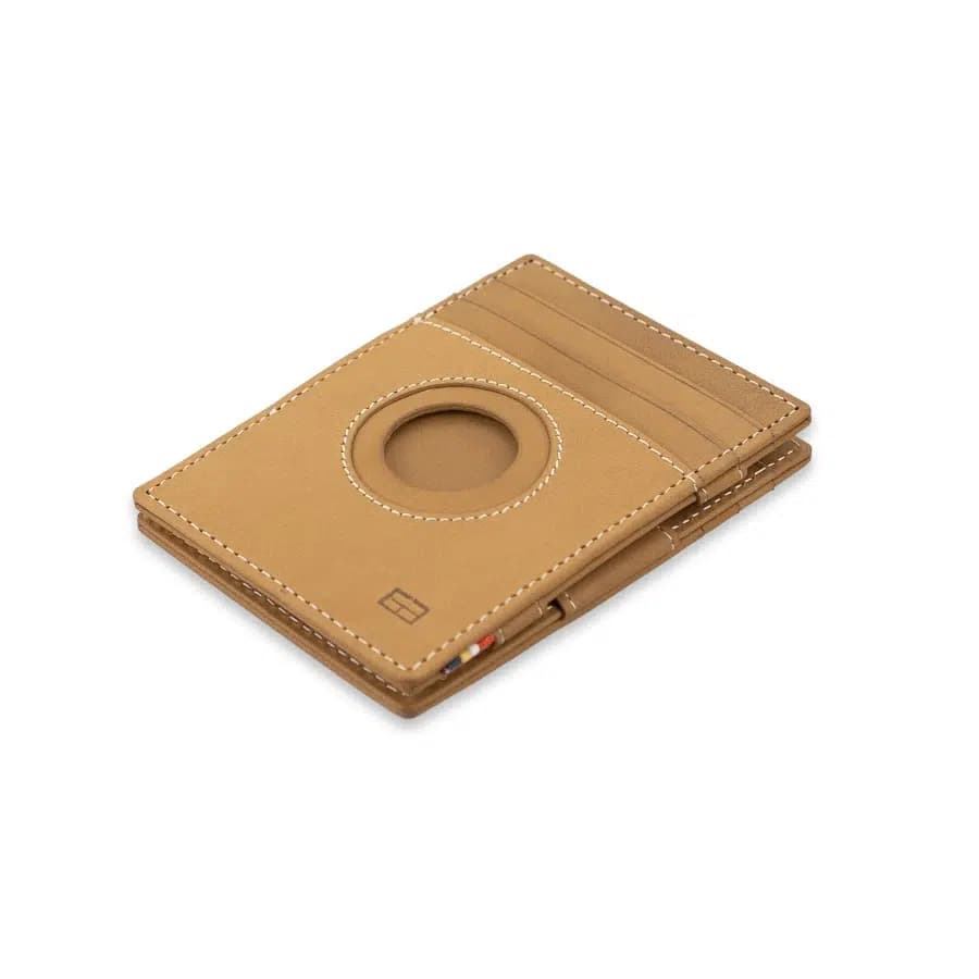 Kožená peněženka na karty Essenziale Airtag Garzini Camel Brown - náhled 4
