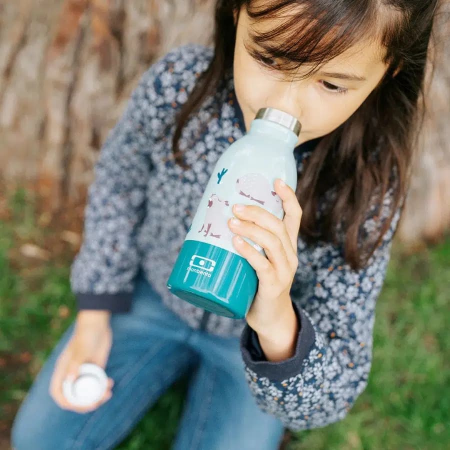 Monbento Nerezová dětská termoska Cooly Blue Dino 350ml - náhled 2