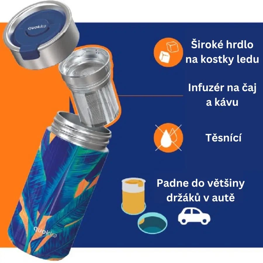 Quokka Termohrnek se sítkem Boost 400 ml Carbon black - náhled 4