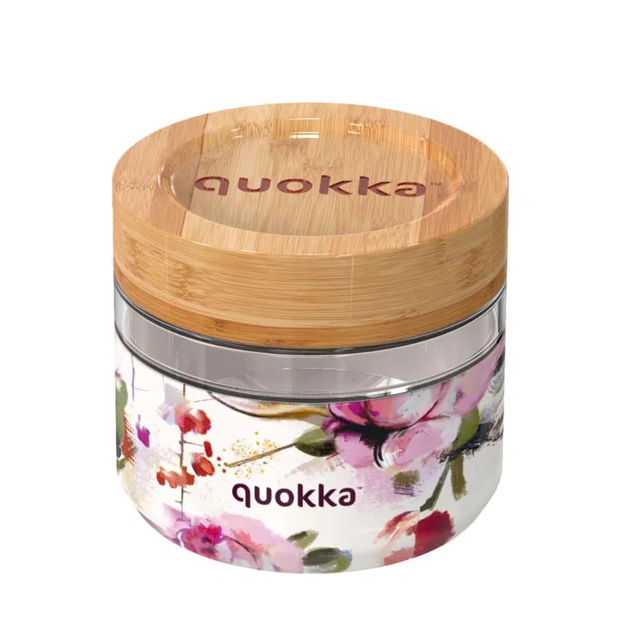 Quokka Skleněná dóza na jídlo Deli 500ml wood grain - náhled 3
