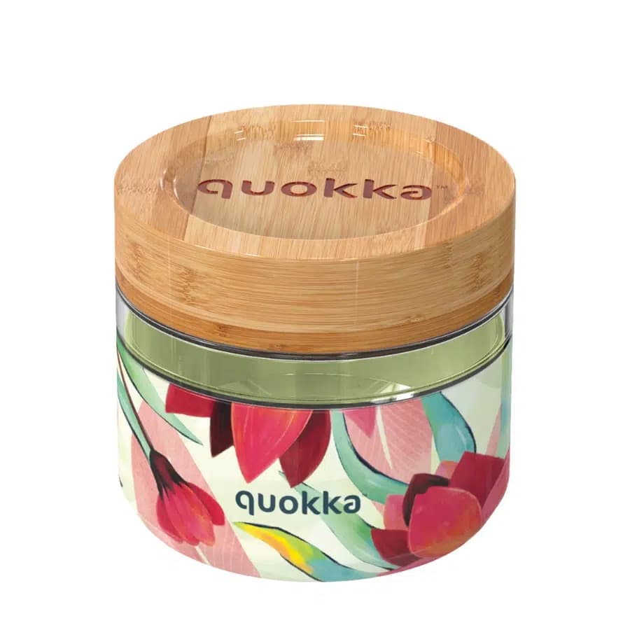 Quokka Skleněná dóza na jídlo Deli 500ml wood grain - náhled 2
