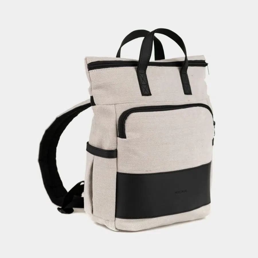 Milinal Městský batoh na zip Solver Mini beige 14l - náhled 4