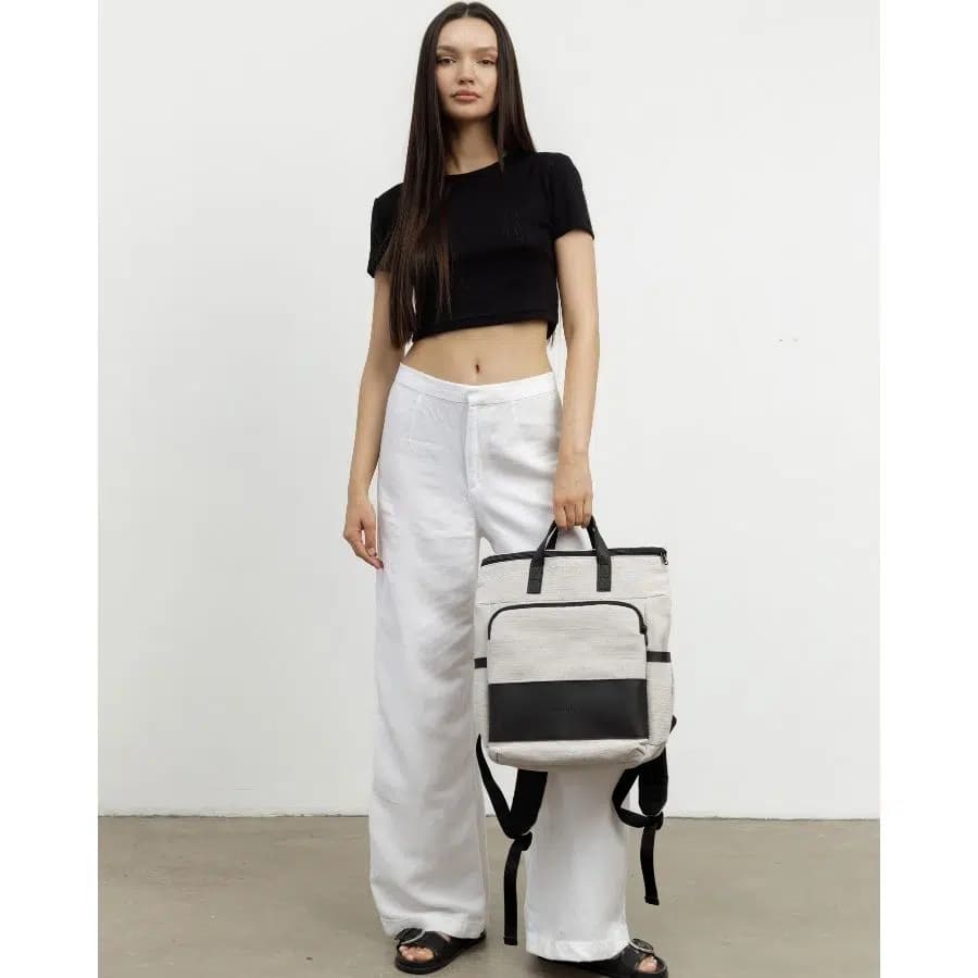 Milinal Městský batoh na zip Solver Mini beige 14l - náhled 2