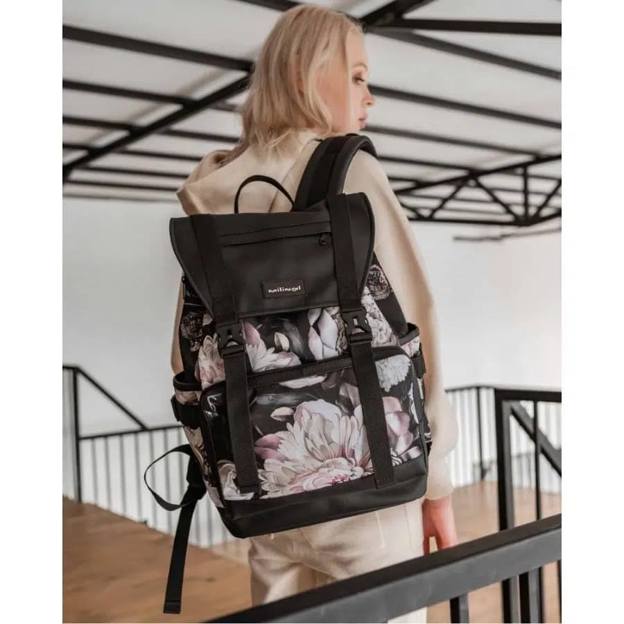 Milinal Batoh s klopou a přeskami Universal floral 20l - náhled 3