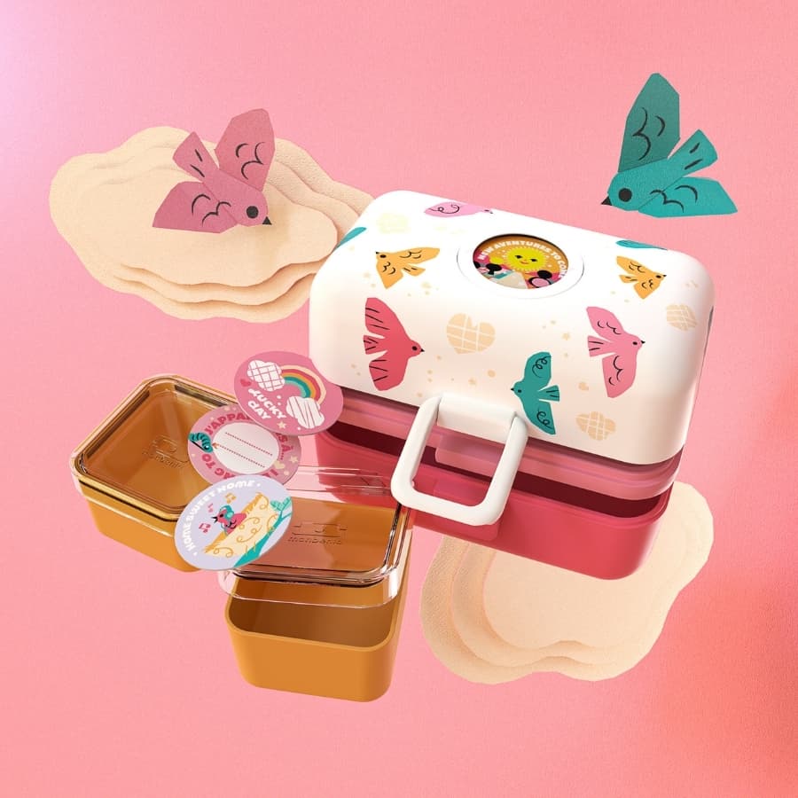 Monbento Dětský obědový bento box na jídlo Tresor Graphic Blue Dino 800ml - náhled 2