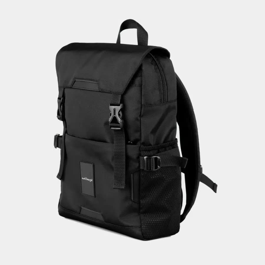 Milinal Městský a cestovní batoh s klopou Travel Tech L 18l černý - náhled 4