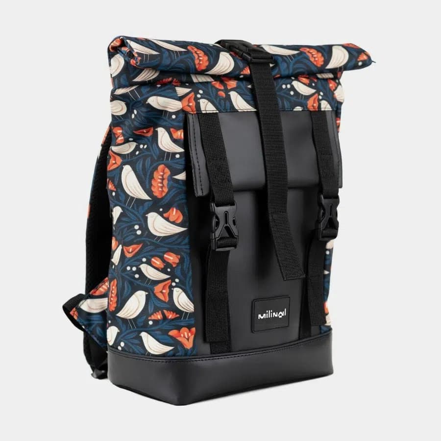 Milinal Rolovací batoh do města Aviarolltop mini Birds 14l - náhled 3