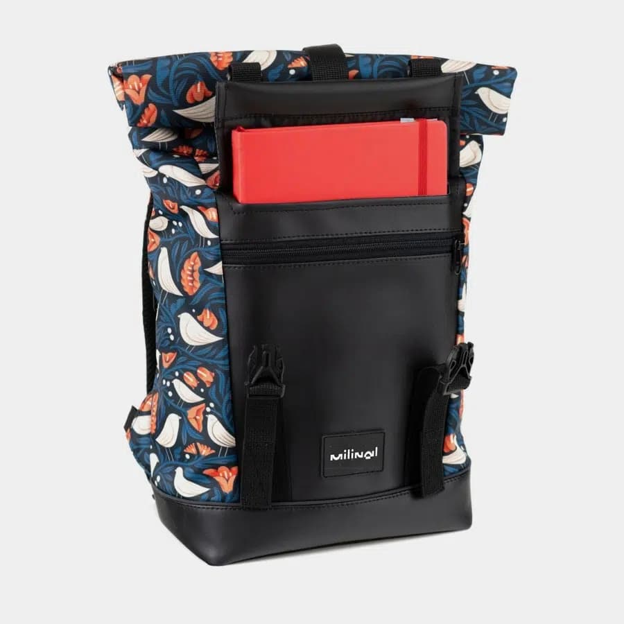 Milinal Rolovací batoh do města Aviarolltop mini Birds 14l - náhled 5