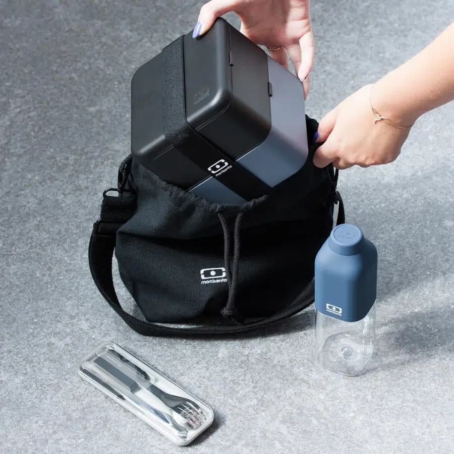 Monbento Plátěná termotaška na jídlo Fresh Black - náhled 2