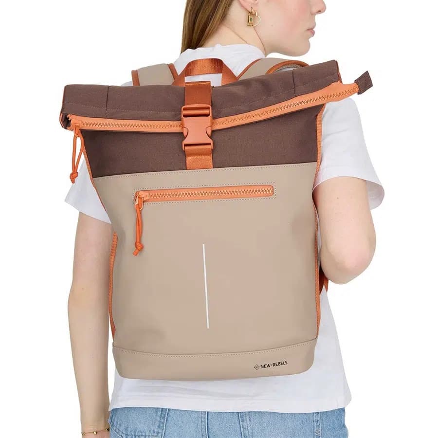 New Rebels Voděodolný rolovací batoh Ferron coffe 19l - náhled 2