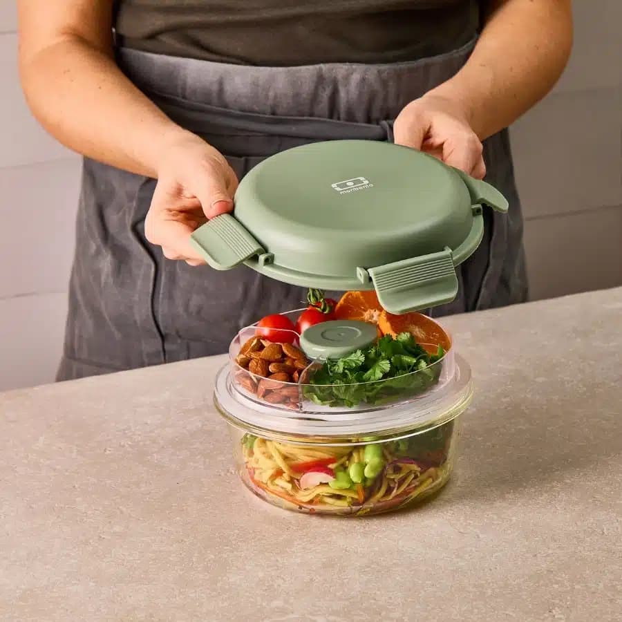 Monbento Skleněný salátový lunchbox Sunny blue natural 950ml - náhled 5