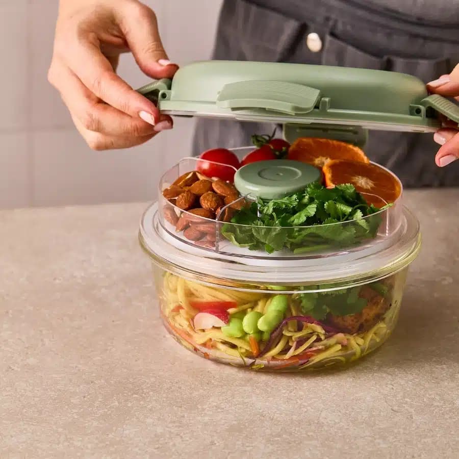 Monbento Skleněný salátový lunchbox Sunny blue natural 950ml - náhled 2