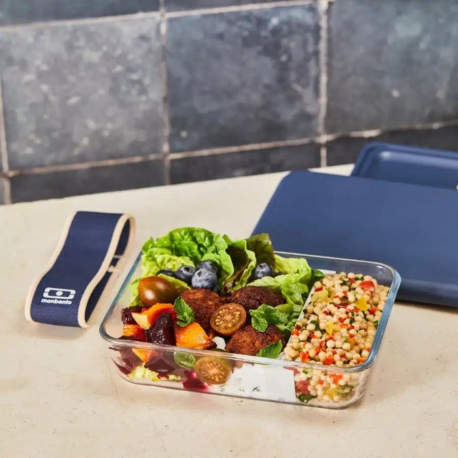 Monbento Skleněný obědový box Pure Pyrex blue natural 600ml - náhled 4