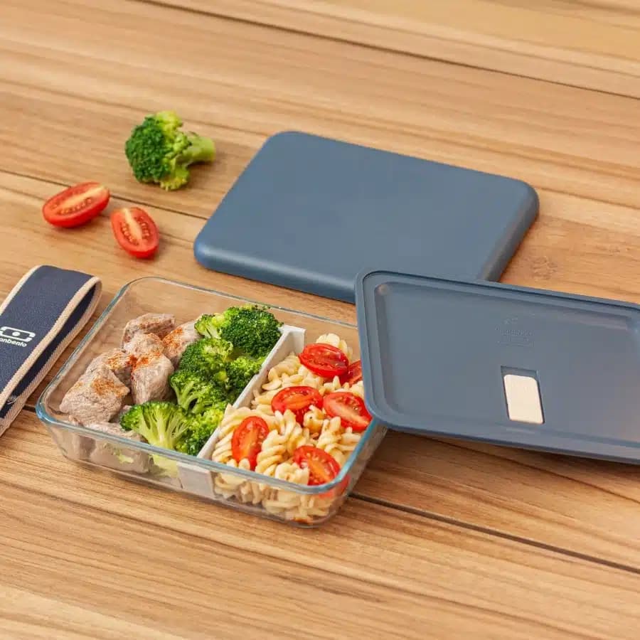Monbento Skleněný obědový box Pure Pyrex blue natural 600ml - náhled 3