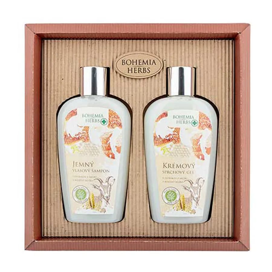 Bohemia Herbs Med a Kozí mléko sprchový gel 250 ml + šampon na vlasy 250 ml dárková sada