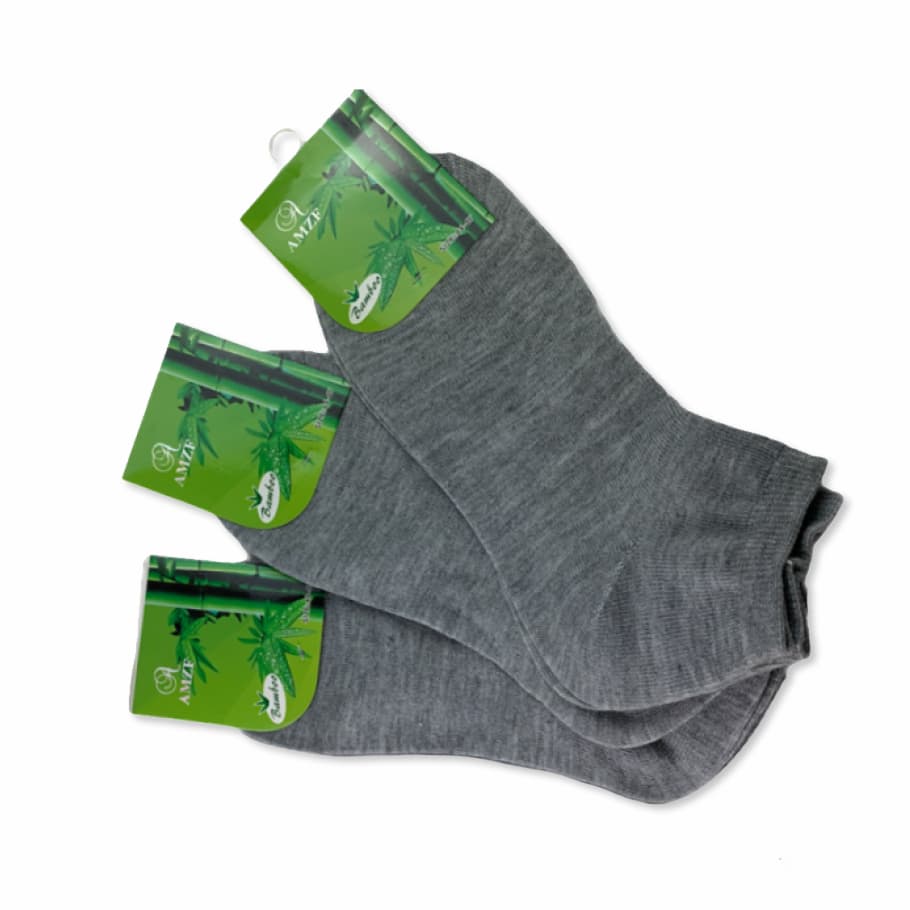 PESAIL Bambusové kotníkové ponožky šedé 3 páry