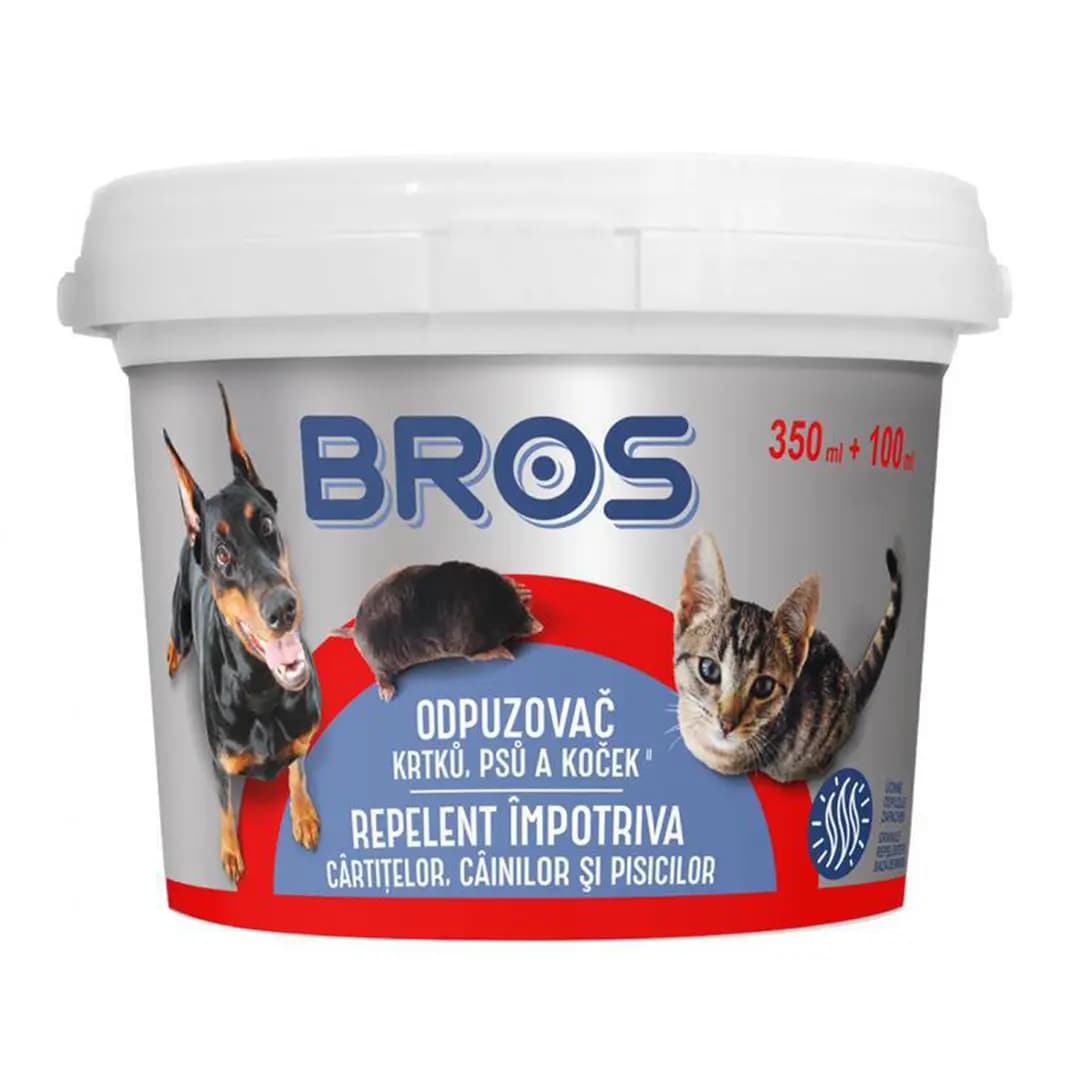 BROS Odpuzovač krtků, psů a koček 350 + 100 ml