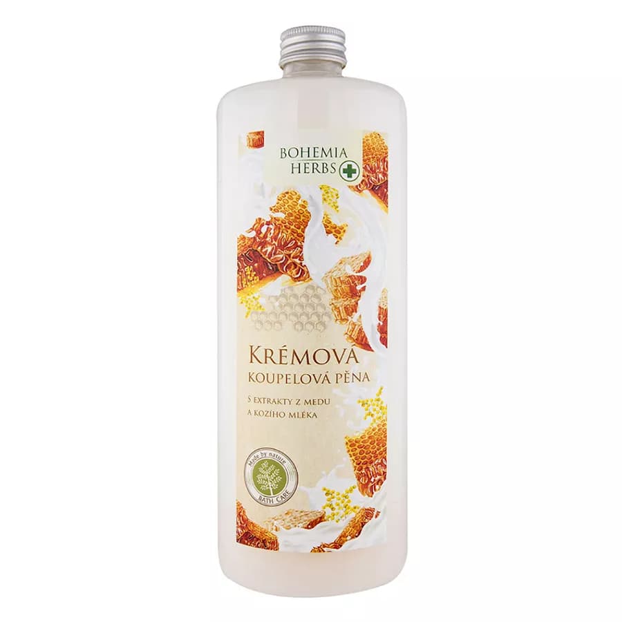 Bohemia Gifts Med a Kozí mléko krémová koupelová pěna 1000 ml