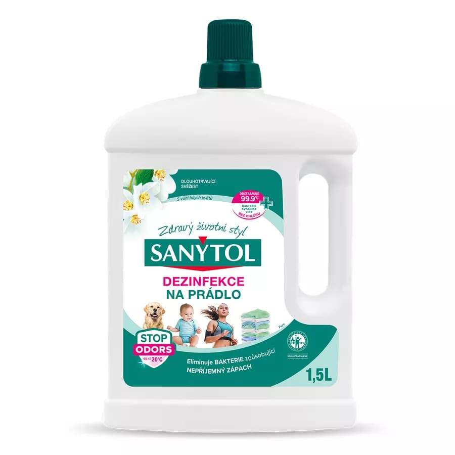 Sanytol Dezinfekce na prádlo bílé květy, 1500 ml