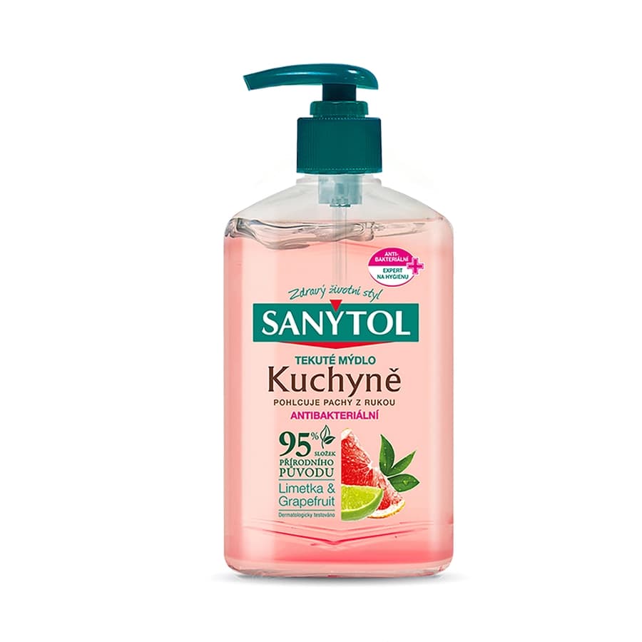 SANYTOL tekuté mýdlo dezinfekční růžový grapefruit &amp; svěží citrón 250 ml