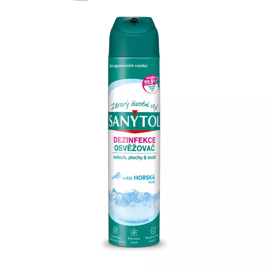 SANYTOL Dezinfekční osvěžovač vzduchu, povrchů a textilií s vůní hor, 300 ml