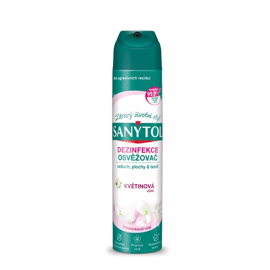 Sanytol Vůně květin desinfekční osvěžovač vzduchu na plochy a textil 300 ml