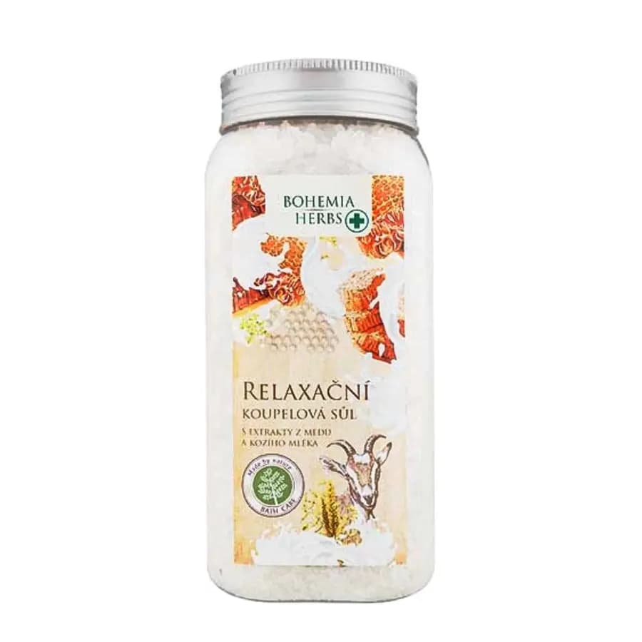 Bohemia Gifts Med a Kozí mléko koupelová sůl relaxační 900 g