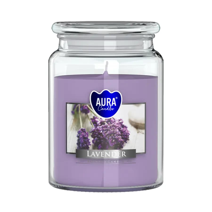 Bispol Vonná svíčka ve skle s víkem LAVENDER 500 g