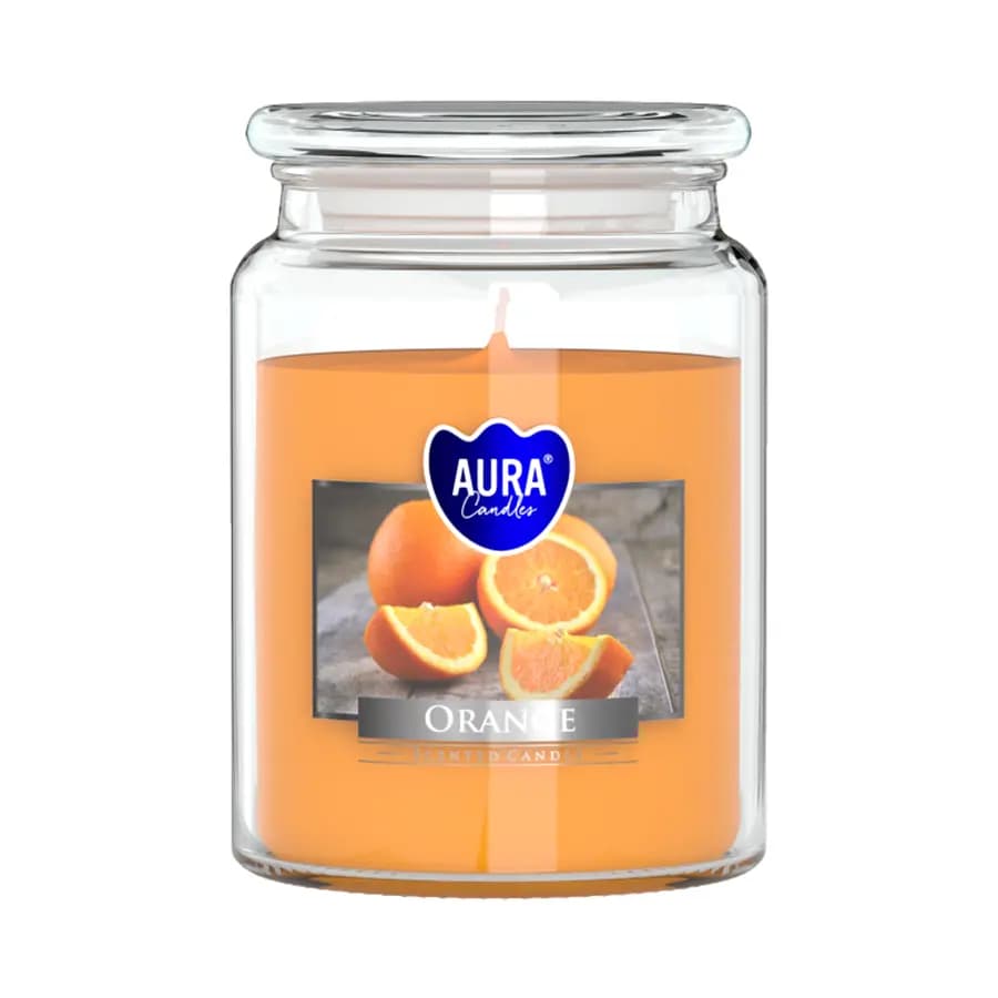 Bispol Vonná svíčka ve skle s víkem ORANGE 500 g