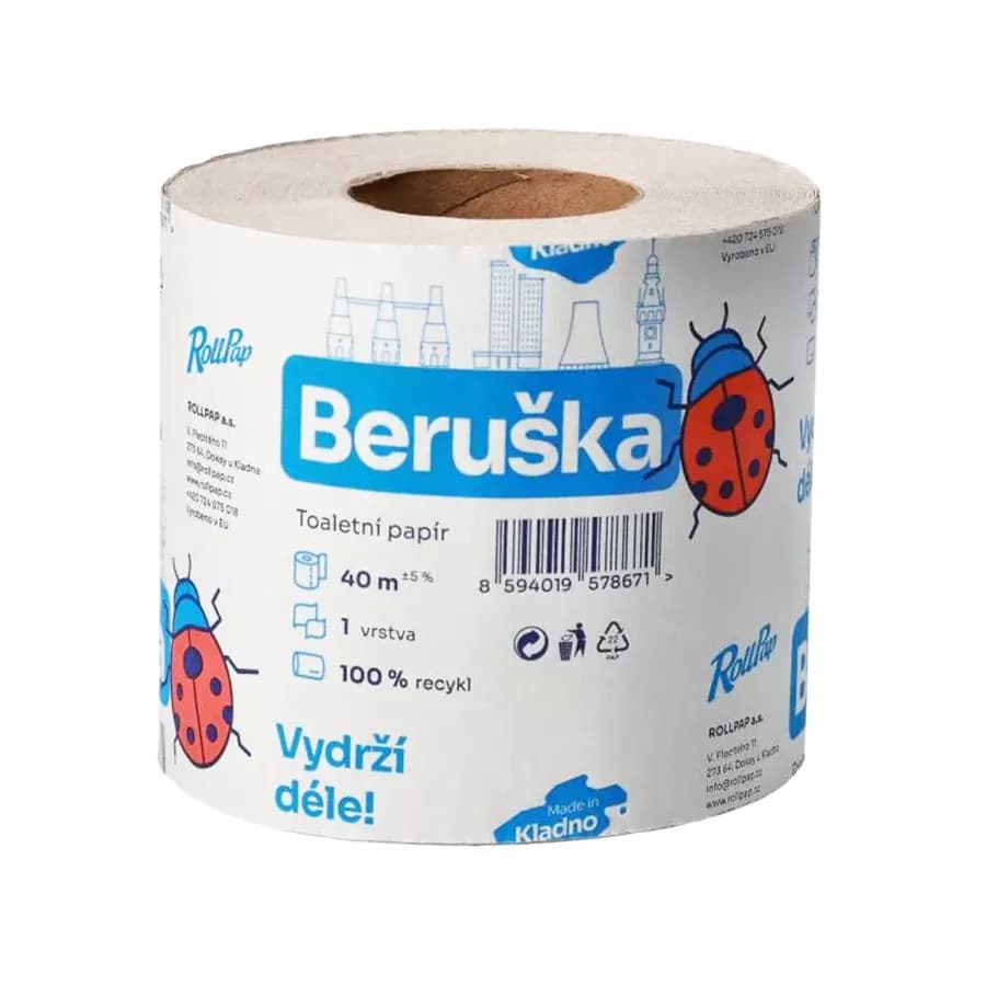 RollPap Beruška Toaletní Papír 64 ks 1-Vrstvý