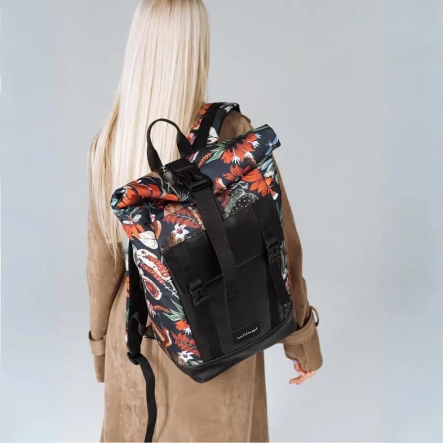 Milinal Rolovací batoh do města Aviarolltop black 22l - náhled 5