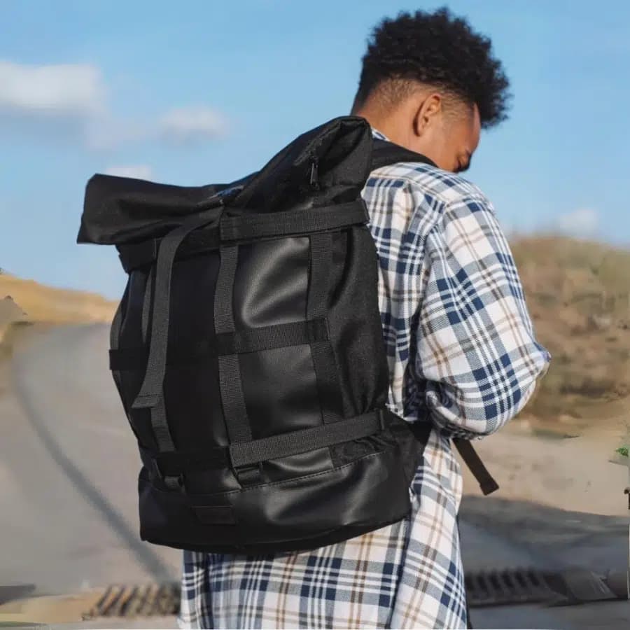 Milinal Rolovací batoh se sítí Mesh Large black 30l - náhled 2