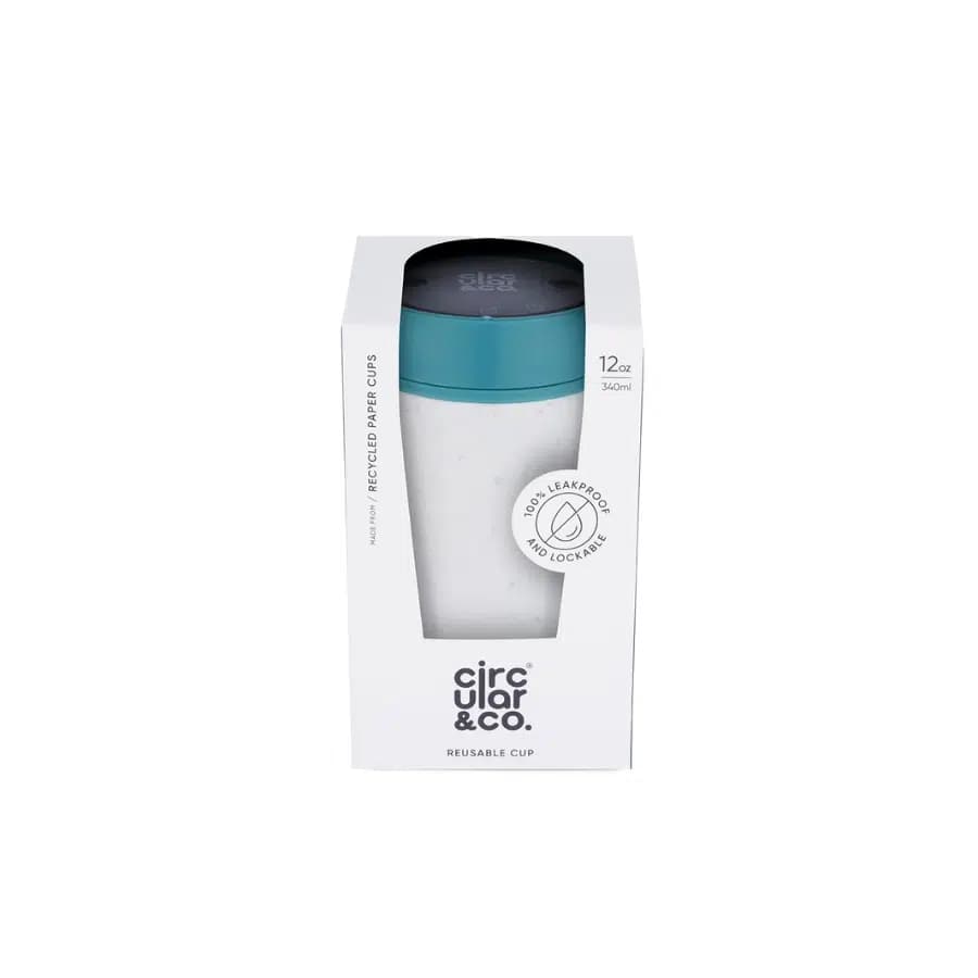 Circular & Co. Recyklovaný kelímek na pití 340ml Chalk and Aquamarine - náhled 4